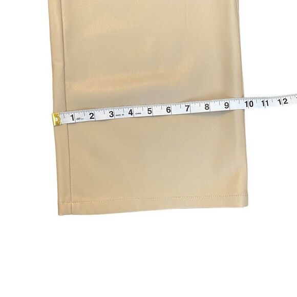 Avec Les Filles Faux Leather High Rise Belted Cream Pants Size Small - Picture 11 of 14